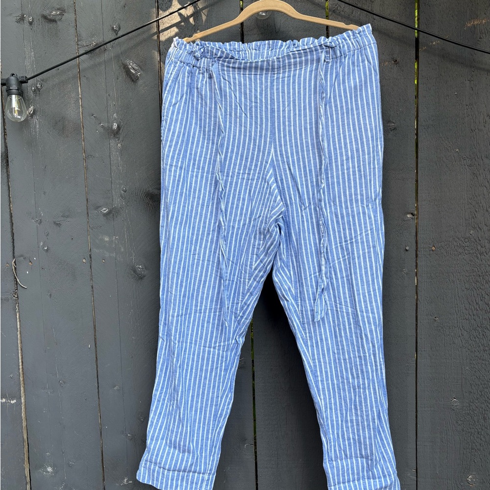Beachlunchlounge Sky and White Striped Trousers